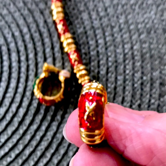 Joan Rivers “Kisses” Red Link Bracelet & Earrings - Picture 6 of 8